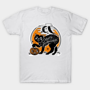 Happy halloween black cat T-Shirt